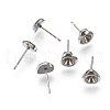 304 Stainless Steel Stud Earring Settings STAS-E446-06A-P-1