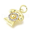 Brass Micro Pave Cubic Zirconia Pendants KK-V007-24G-2