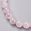 Natural Rose Quartz Stretch Bracelets X-G-N0272-01-2