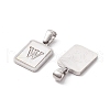 304 Stainless Steel Pave Shell Pendants STAS-G327-01P-W-2