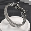 Viking 304 Stainless Steel Open Cuff Bangles for Men BJEW-U001-07L-AS-5