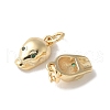Brass Micro Pave Clear Cubic Zirconia Pendants KK-Q031-18G-2