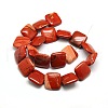 Natural Square Red Jasper Beads Strands G-L253-05-2