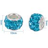 Polymer Clay Rhinestone European Beads CPDL-NB0001-07-2
