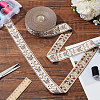 24M Polyester Flower Jacquard Ribbons OCOR-WH0045-22A-4