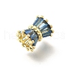 Rack Plating Column Brass Micro Pave Clear Cubic Zirconia Beads KK-Q040-12G-01-2