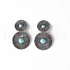 Synthetic Turquoise Pendants PALLOY-N157-035-1