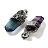 Natural Fluorite Faceted Sword Pendants G-Q163-01AS-04-2
