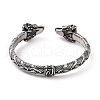 304 Stainless Steel Bird Open Cuff Bangle for Men Women BJEW-M230-03AS-3