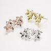 Rack Plating Brass Stud Earring Findings KK-P105-28-1