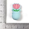 Flower Food Grade Silicone Focal Beads SIL-A011-03B-02-3