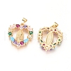 Brass Micro Pave Cubic Zirconia Pendants KK-I657-43G-2