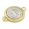 Rack Plating Brass Saint Benedict Medal Connector Charms KK-Z067-08G-01-2