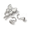Brass Pave Clear Cubic Zirconia Fold Over Clasps KK-M320-01P-2