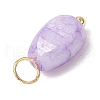 20Pcs Opaque Baking Painted Crackle Glass Charms PALLOY-JF03952-05-5