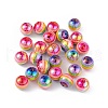 UV Plating Rainbow Iridescent Resin Beads RESI-I048-01E-3