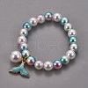Plastic Imitation Pearl Stretch Bracelets and Necklace Jewelry Sets X-SJEW-JS01053-01-6