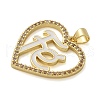 Brass Micro Pave Cubic Zirconia Pendants KK-M319-04G-3
