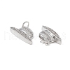 Brass Micro Pave Clear Cubic Zirconia Pendants KK-E068-VB267-3