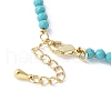 Synthetic Turquoise Faceted Round Beaded Bracelet Making KK-F892-28G-3