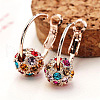 Alloy Rhinestone Round Beaded Hoop Earrings FS-WGCC791-03-1