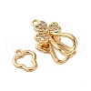 Brass Micro Pave Clear Cubic Zirconia Interlocking Clasps KK-C075-28G-2