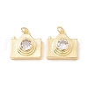 Brass Micro Pave Clear Cubic Zirconia Pendants X-ZIRC-P098-12G-1