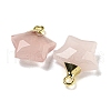 Natural Rose Quartz Pendants G-P540-01G-05-2