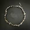 Natural Feldspar Chip Beaded Necklaces for Women IW6789-37-1