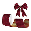 10 Yards Single Face Velvet Wired Ribbon OCOR-WH0091-08B-7