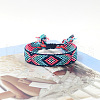 Polyester Braided Rhombus Pattern Cord Bracelet FIND-PW0013-004A-15-1