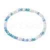 2Pcs 2 Colors Electroplate Faceted Rondelle Glass Beaded Stretch Bracelet Sets BJEW-JB10798-3