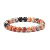 Dyed Natural Fire Crackle Agate Bead Stretch Bracelets BJEW-JB07519-4