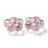 UV Plating Rainbow Iridescent Transparent Acrylic Beads OACR-C007-11E-3