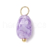 20Pcs Opaque Baking Painted Crackle Glass Charms PALLOY-JF03952-05-2