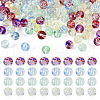 200Pcs 4 Colors Baking Painted Transparent Glass Bead Strands DGLA-TA0001-07-2