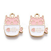 Golden Plated Alloy Enamel Pendants ENAM-T009-90B-RS-2