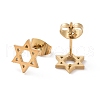 304 Stainless Steel Star of David Stud Earrings and Pendant Necklace AJEW-B019-02-4