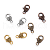 Kissitty Tibetan Style Alloy Heart Lobster Claw Clasps TIBE-KS0001-02-4