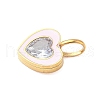304 Stainless Steel Micro Pave Cubic Zirconia Pendants STAS-D364-03G-2