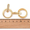 Brass Micro Pave Clear Cubic Zirconia Ring Dangle Stud Earrings EJEW-F374-01G-5