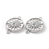 Rack Plating Brass Micro Pave Clear Cubic Zirconia Connector Charms KK-C008-07P-2