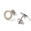 Anti-Tarnish Ring Rhodium Plated 925 Sterling Silver Stud Earrings PB1316-3-2