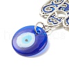 Glass Turkish Blue Evil Eye Pendant Decoration HJEW-I008-06AS-2