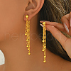 Fashionable Brass Round Tassel Stud Earrings MY1502-1