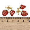 Strawberry 304 Stainless Steel Enamel Pendants STAS-L290-21E-G-3