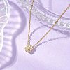 Brass Micro Pave Clear Cubic Zirconia Clover Pendant Necklaces NJEW-JN05261-02-1