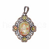 Retro Hollow Natural Unakite Pendants PW-WG7B8C5-15-1
