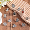 SUNNYCLUE 16Pcs 8 Style Adjustable Alloy Finger Rings Components FIND-SC0008-65-4