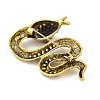 Snake Alloy Rhinestone Brooches for Backpack Clothes JEWB-Z040-01C-AG-2